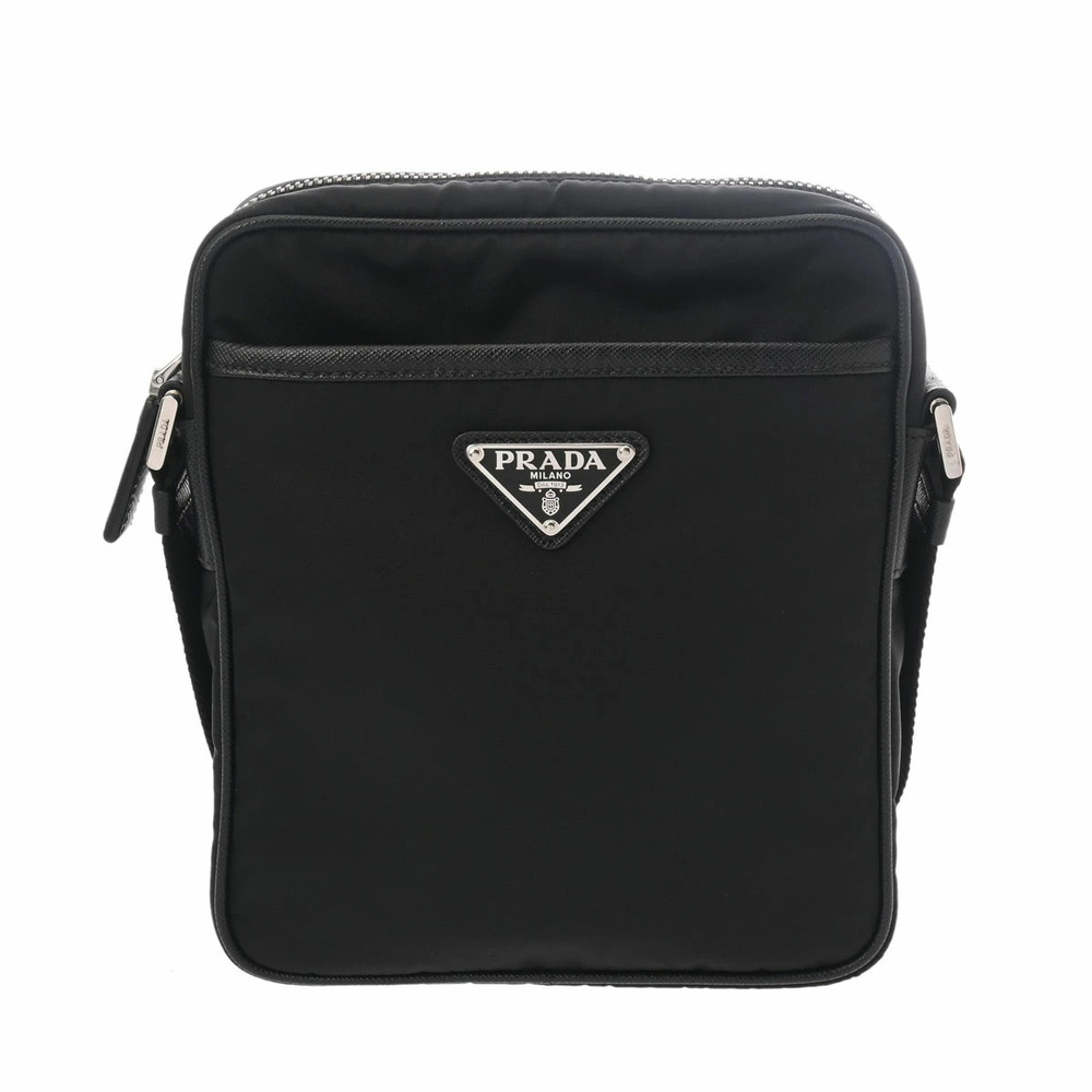 PRADA Re Black Saffiano Leather Shoulder Bag
